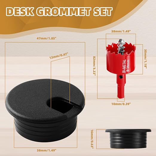 Desk Grommet 1.5 Inch 10 Pieces, Desk Hole Cover - Image 2