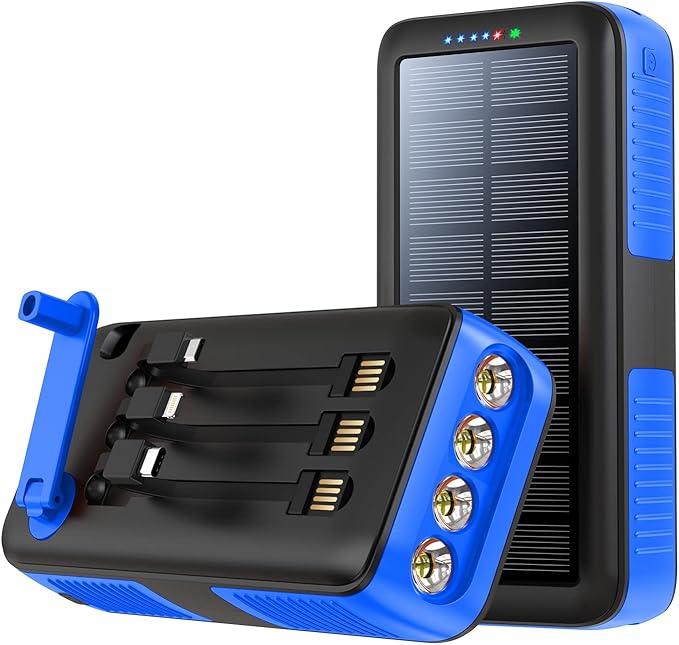 Solar Charger Power Bank 63200mAh, Portable Charger by boogostore