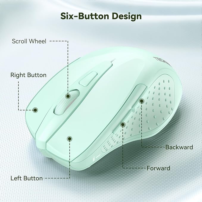 TECKNET Wireless Mouse, 2.4G Ergonomic Optical Mouse, Computer Mouse - Image 5