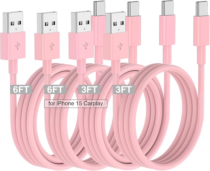 Car Carplay Cable for iPhone 17 16 15 Charger Cord, 3/3/6/6FT USB A to USB C by Cabepow
