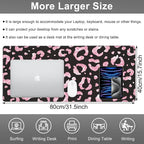 Mouse Pad, Large Rose Pink Leopard Printings Desk Mat, Extended Non-Slip Gaming - Image 2