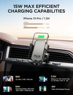 Wireless Car Charger, 15W Fast Charging Auto Clamping Car Charger Cell Phone - Image 2