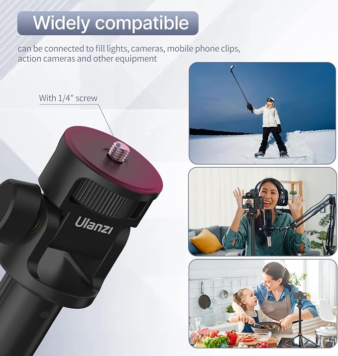 ULANZI MT-79 Extendable Tripod Aluminum, 360° Ball Head Camera Phone Tripod - Image 4
