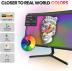 CRUA 24" Curved Monitor, FHD 100HZ, 99% sRGB Color Gamut Computer Monitors - Image 3
