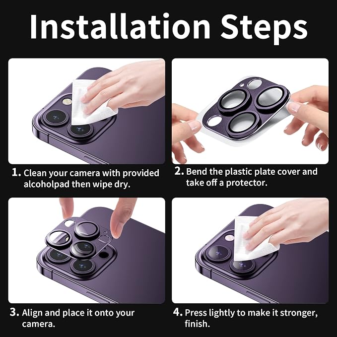Camera Lens Protector for iPhone 14 Pro/iPhone 14 Pro Max, Alloy Metal Camera - Image 7