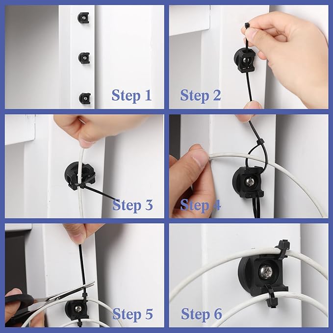 Yookeer Magnetic Zip Tie Mount Base Black Magnetic Cable Clips Wire Holder - Image 7