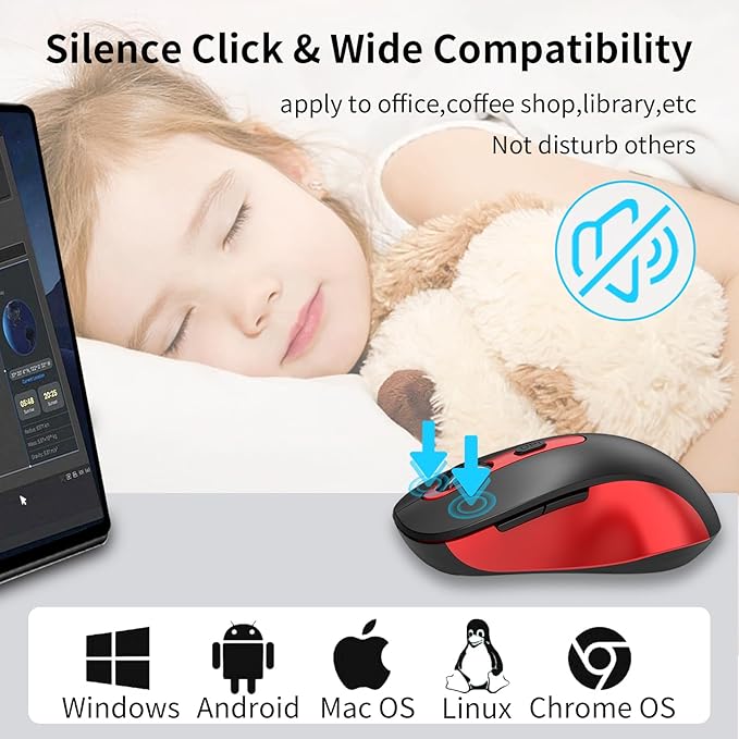 Wireless Mouse for Laptop, Chromebook, Silent Mouse - Image 3