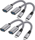 USB-C to USB 3.0 Adapter 4 Pack, Nylon Braided Type-C 3.1 OTG Cable USB C Male by Togconn