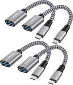 USB-C to USB 3.0 Adapter 4 Pack, Nylon Braided Type-C 3.1 OTG Cable USB C Male by Togconn