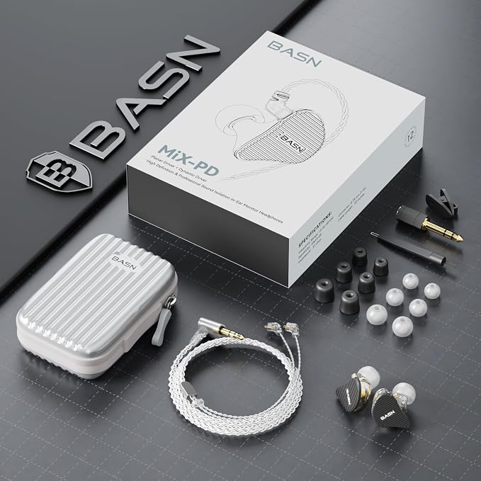 BASN Mix-PD in Ear Monitor, 1Planar Driver + 1Dynamic Driver HiFi IEM Earphones - Image 7