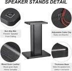 MECCANIXITY Wood Speaker Stands, 2 Pack 15.7 Inch Universal Speaker Stand - Image 3