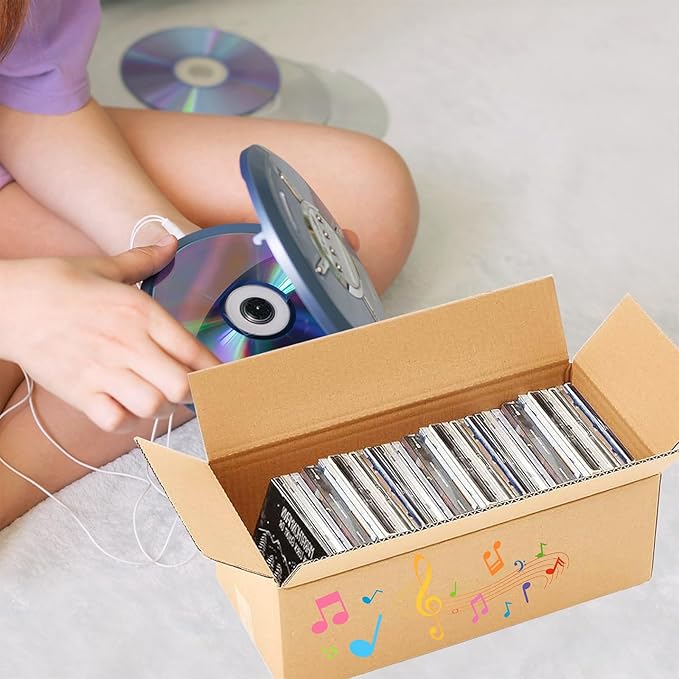 10 PCS Cardboard CD Storage Box, 11 x 5.9 x 7.5 Inch Boxed DVDs Organizer Shelf - Image 4