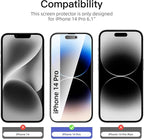NEW'C 3 Pack Privacy for iPhone 14 Pro Screen Protector, Anti-Spy Tempered - Image 2