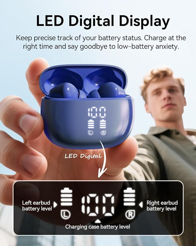 Wireless Earbuds, Deep Bass Stereo Sound, 40 Hours Playtime, Lightweight in-Ear - Image 7