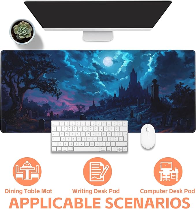 Mouse Pad Large Gothic Graveyard Non-Slip Game Desk Mat - Image 4