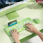 Retro Wireless Keyboard and Mouse Combo, Full-Size USB Keyboard - Image 5