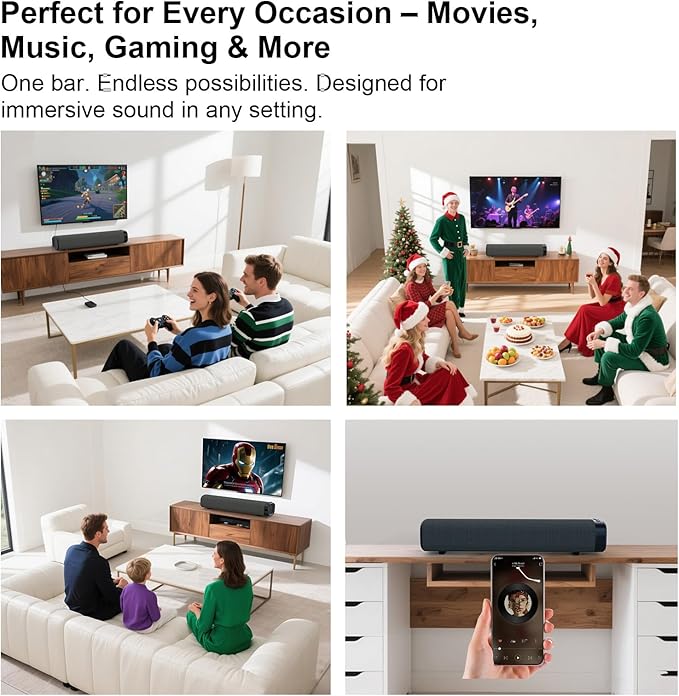 Sound Bar for Smart TV, Surround Sound System for TV – 50W Bluetooth Soundbar - Image 7