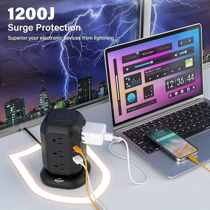 AiJoy Power Strip Tower Surge Protector - Image 4