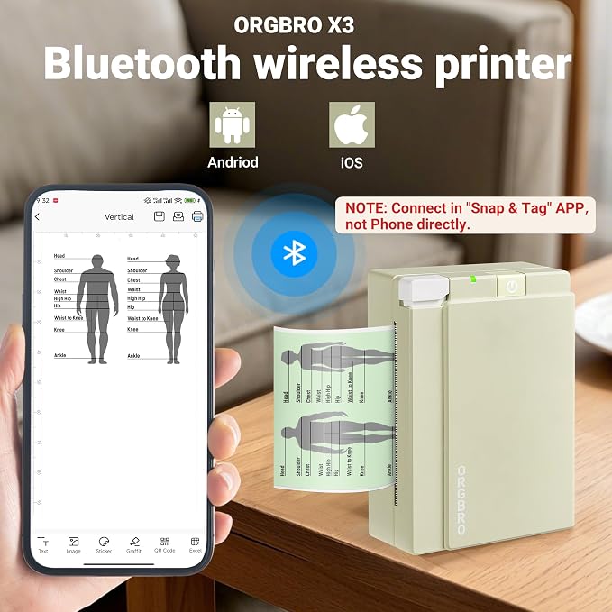 ORGBRO Sticker Printer Machine, X3 Mini Printer Print Pods Portable Thermal - Image 3
