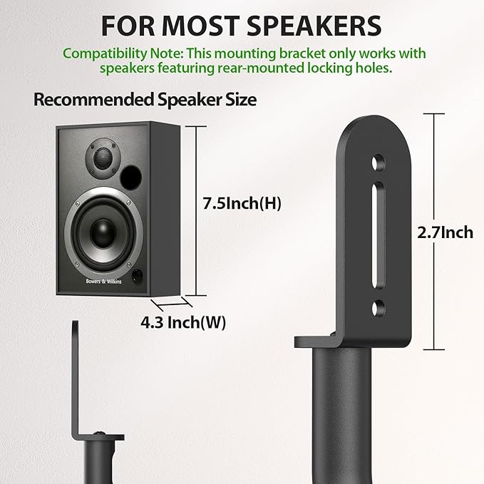 USX MOUNT Universal Speaker Stands, Height Adjustable Extend 30.0" to 39.1" - Image 3