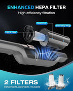 Zefiro Handheld Car Vacuum Cleaner, 22KPa Hand Held Vacuum Cordless Rechargeable - Image 8