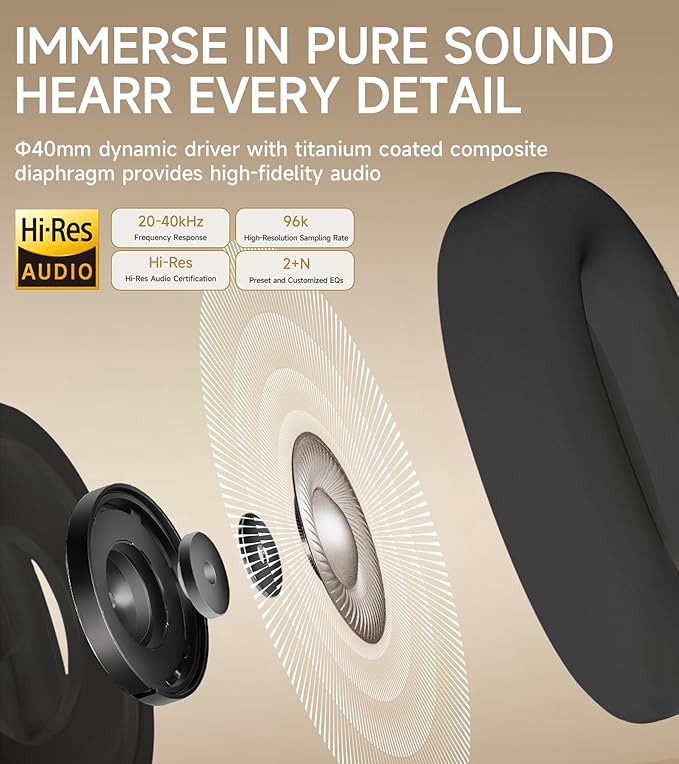 Atom Max - Hybrid Active Noise Cancelling Headphones, Hi-Res Audio, Wireless - Image 5