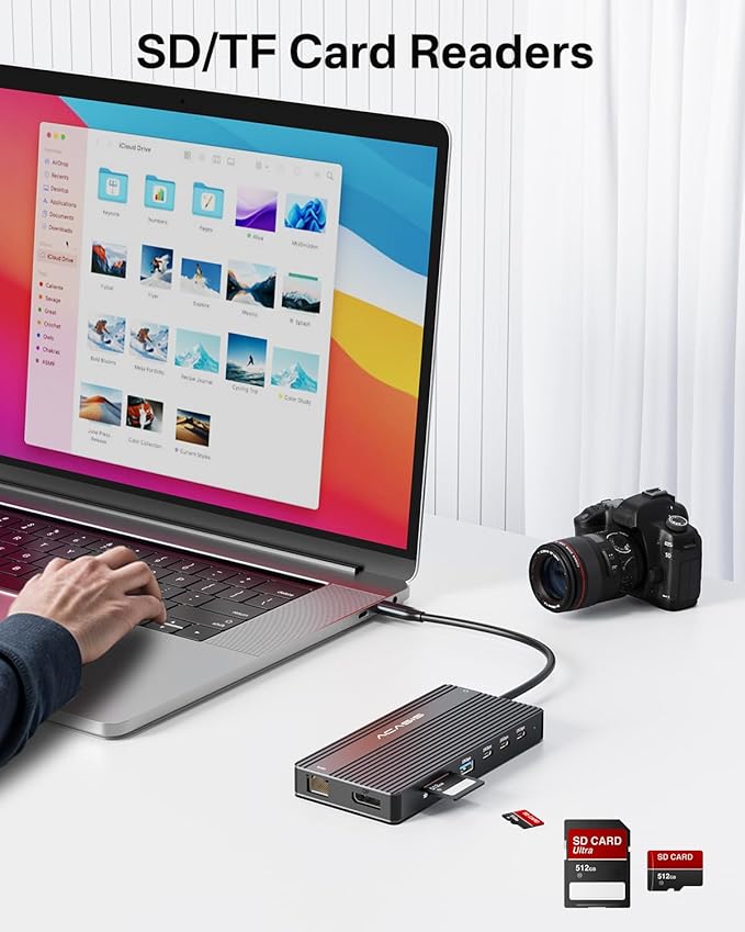 USB C Docking Station Dual Monitor, 14 in 1 USB C Hub, Adapter - Image 8