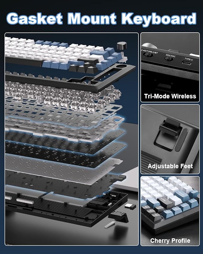 Y75 Gasket Wireless Mechanical Keyboard, 75% Hot-Swappable - Image 5