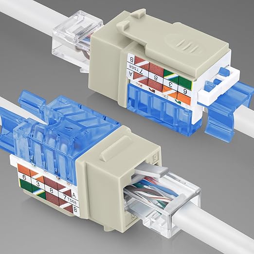 Everest 45° Angled RJ45 Cat5e Keystone Jacks 50-Pack in Ivory - Image 8