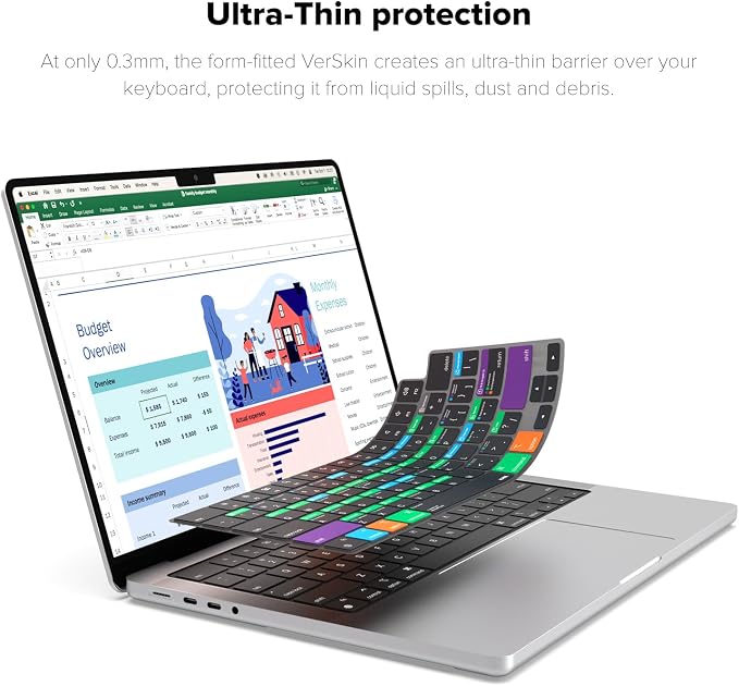 JCPal Microsoft Excel Shortcut Guide Keyboard Cover - Image 3