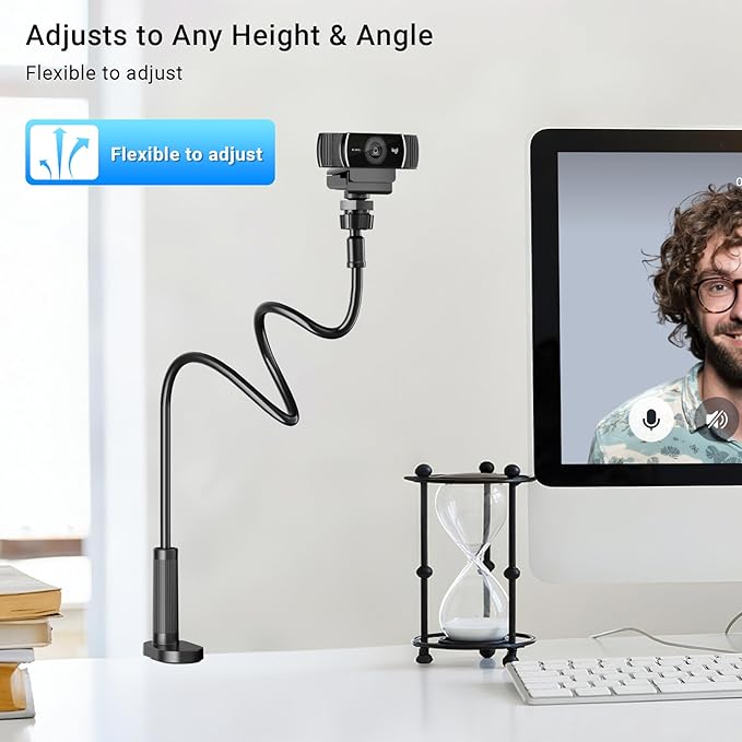 Flexible Webcam Stand Mount for Desk, Gooseneck Webcam Tripod - Image 2