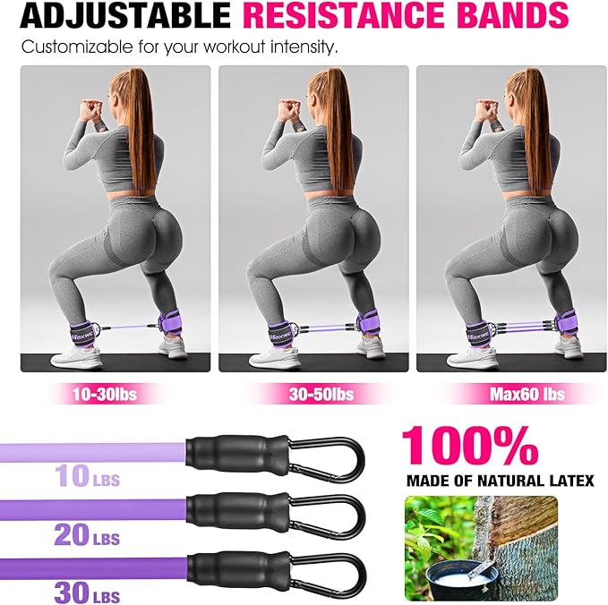 Ankle Resistance Bands with Cuffs, Ankle Bands - Image 7