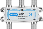 4 Way Coaxial Cable Splitter, Support 10-2602MHz, RG6 Compatible, Nickel-Plated - Image 5