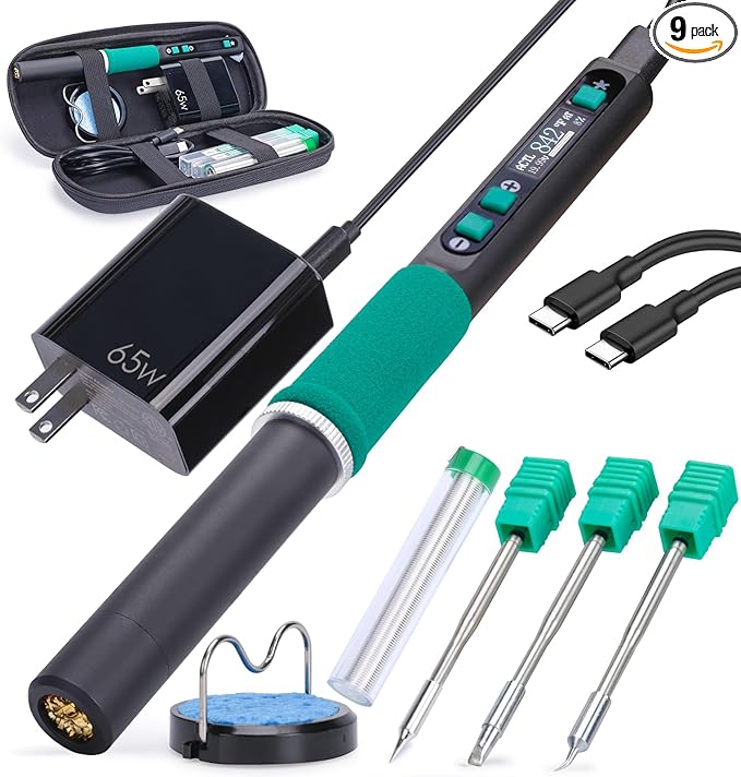 YIHUA 928D-IV Soldering Iron Pen Kit DC 65W Support PD QC, Type C Portable by YIHUA