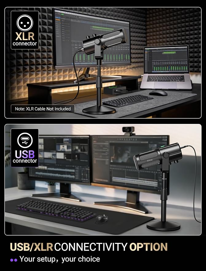 FIFINE AmpliTank TANK6S Vocal-Dynamic-Microphone, XLR-USB-Podcast-Microphone - Image 4