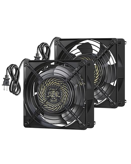 DEWENWILS 2 Pack 120V AC Fan, Waterproof Exhaust Fan 120mm, 18W 2850RPM 90CFM by DEWENWILS