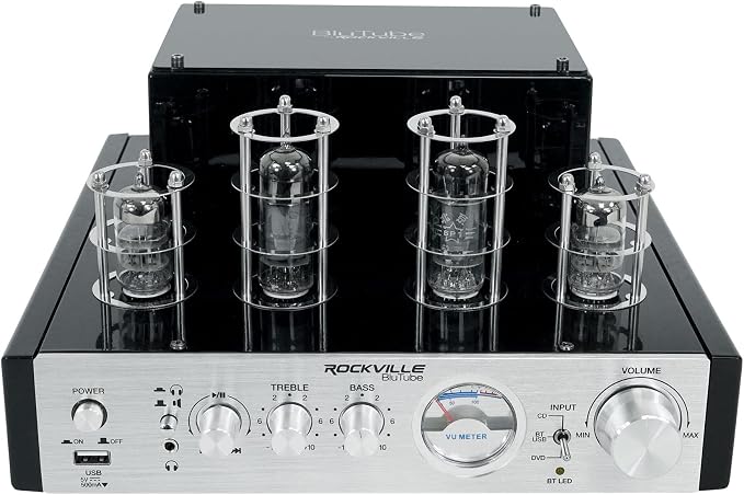 Rockville BluTube 70W Tube Amplifier Stereo Receiver, Compact Design, Warm Sound - Image 2