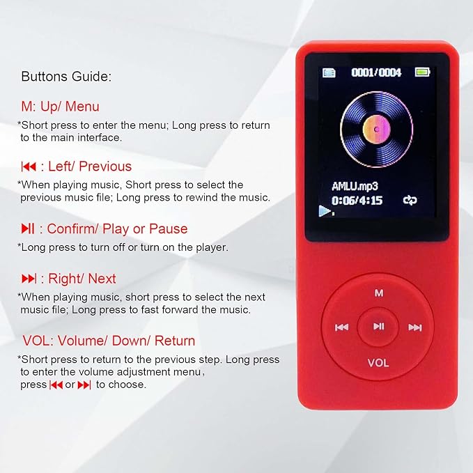 MP3 Player 32GB with Speaker Earphones Portable Music Player - Image 3