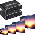 HDMI Splitter 1 in 4 Out, 1x4 HDMI Splitter Audio Video Distributor Box Support by ENBUER
