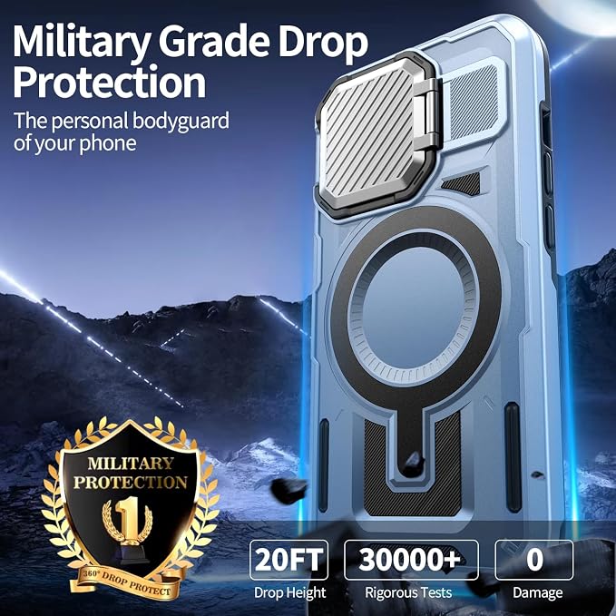 Camera Stand Case for iPhone 13/14, 2024 Version Military Grade Protective Soft - Image 4