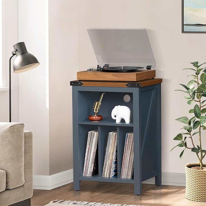 Record Player Stand with Vinyl Record Storage Holds up to 160 Albums, Large - Image 5