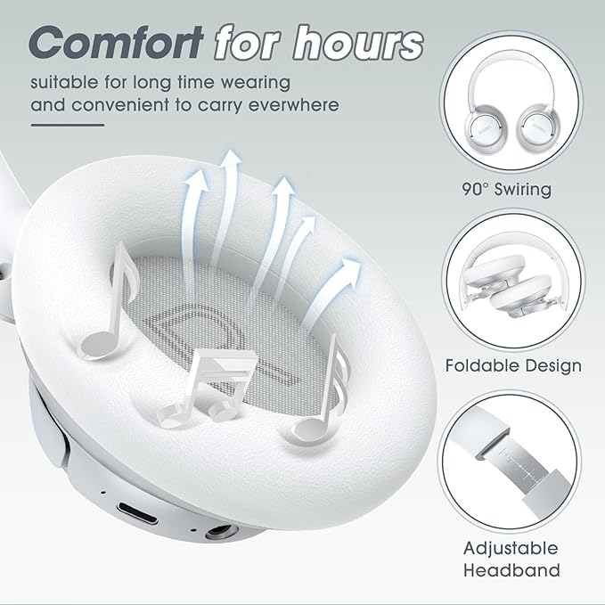 BERIBES Upgraded Hybrid Active Noise Cancelling Wireless Headphones - Image 3