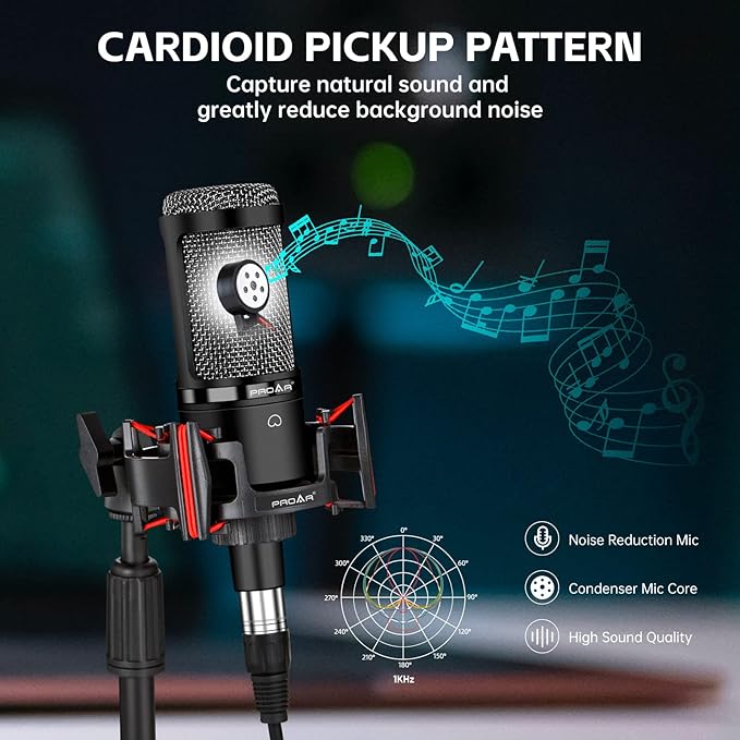 XLR Podcast Microphone Professional Cardioid Condenser Microphone - Image 4