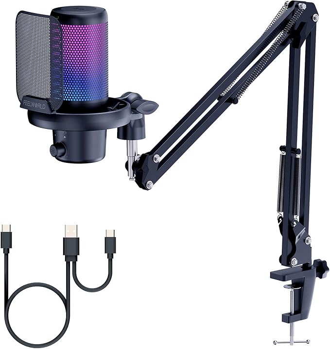 FEELWORLD VM1 Gaming PC USB Microphone Condenser Mic by Feelworld