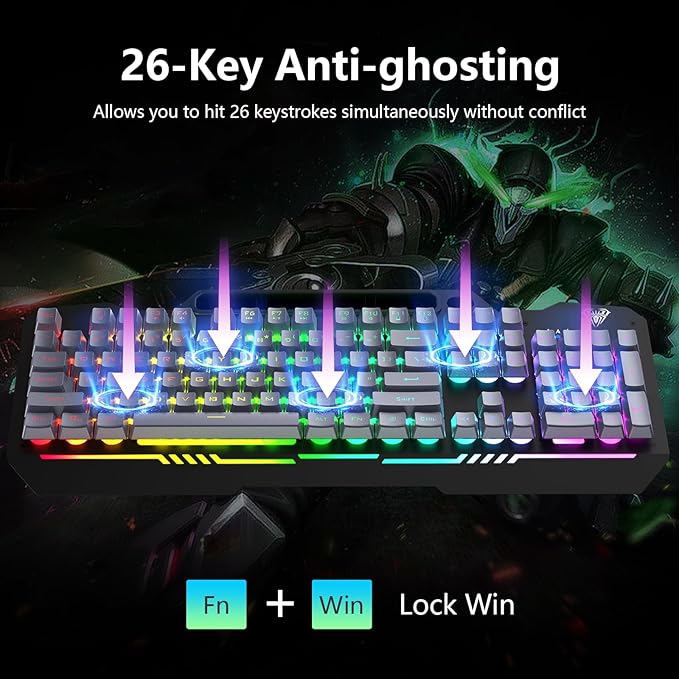 AULA T102 104 Keys Gaming Keyboard and Mouse Combo - Image 5