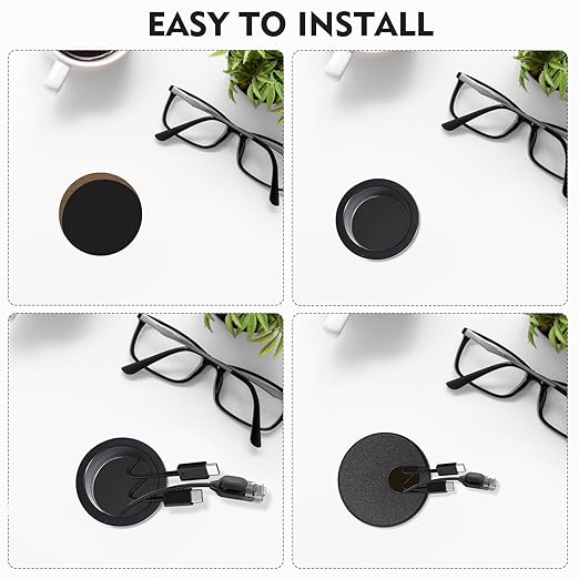 2 Pcs Desk Grommet 1.5Inch, ABS Plastic Desk Hole Cover, U-Shaped Desk Wire - Image 7