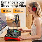 Podcast Microphone Bundle with Live Sound Card Audio Mixer, 3.5mm Condenser - Image 7