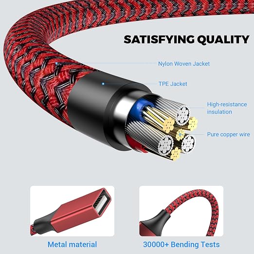 6.6FT USB Splitter 3 in 1 Out, A Male to 3 Female Extension Y Cable Support - Image 6