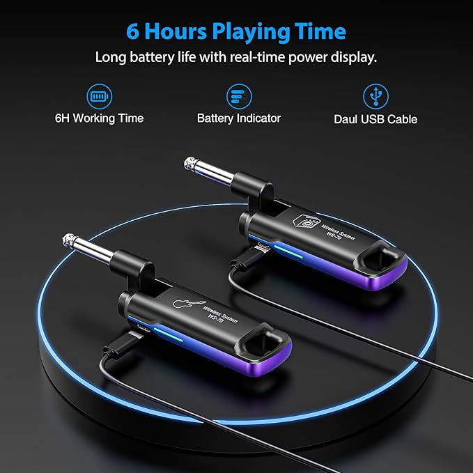 LEKATO Wireless Guitar System UHF Wireless Guitar Transmitter Receiver - Image 4