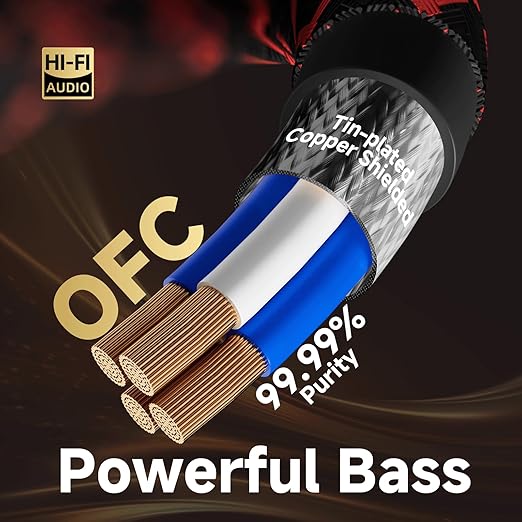 TODN RCA Cables for Audiophile 3ft HiFi Stereo Shielded RCA to RCA Audio Cable - Image 2
